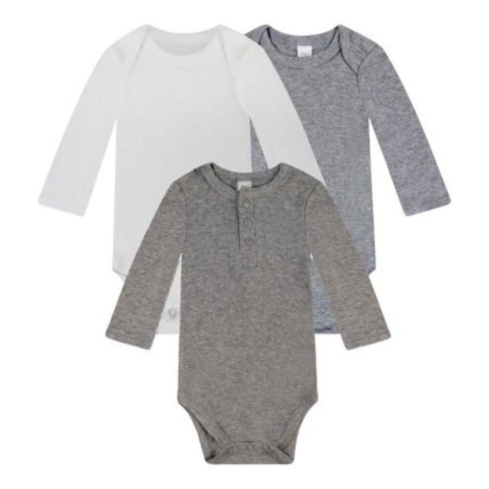 Baby Kiss Baby Boy Bodysuits  3-Pack  Long Sleeve  6 - 9 Months